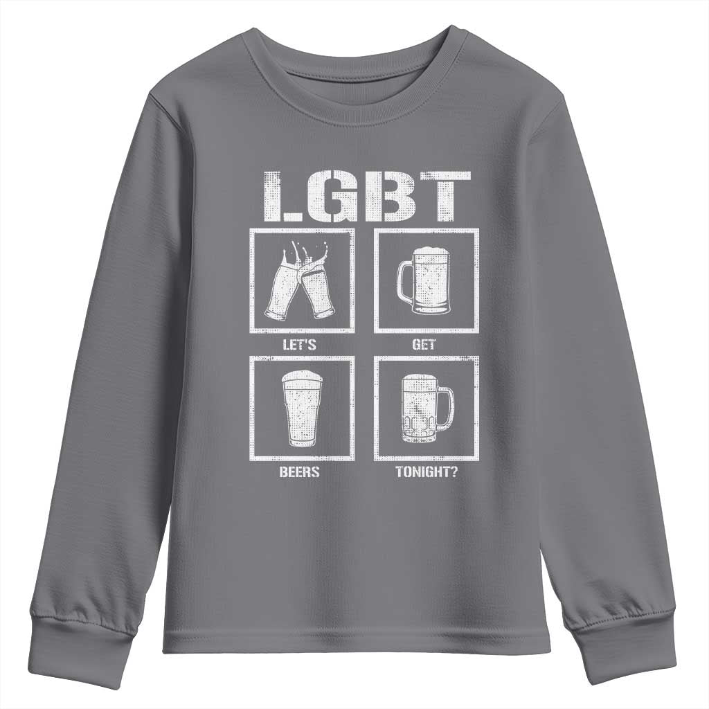 LGBT Let's Get Beers Tonight Youth Sweatshirt Funny Beer Drinking
