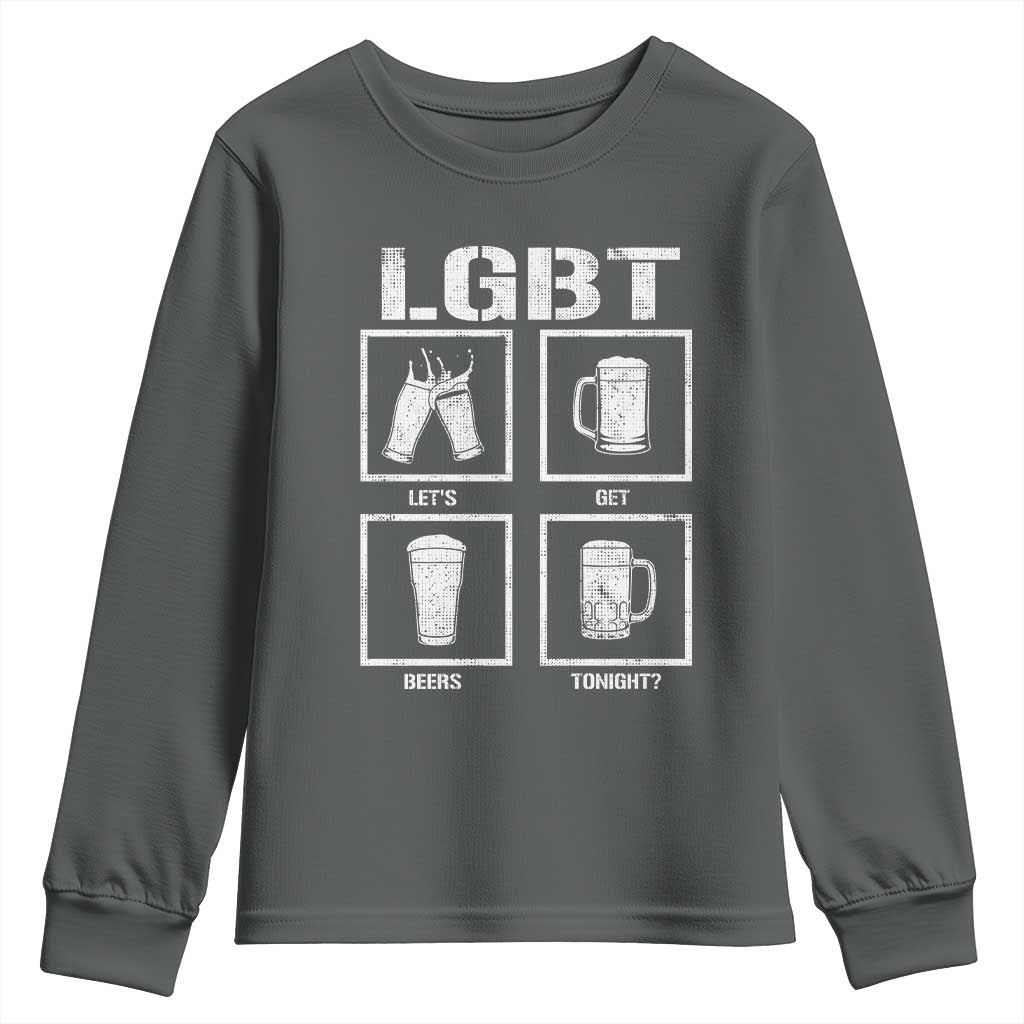 LGBT Let's Get Beers Tonight Youth Sweatshirt Funny Beer Drinking