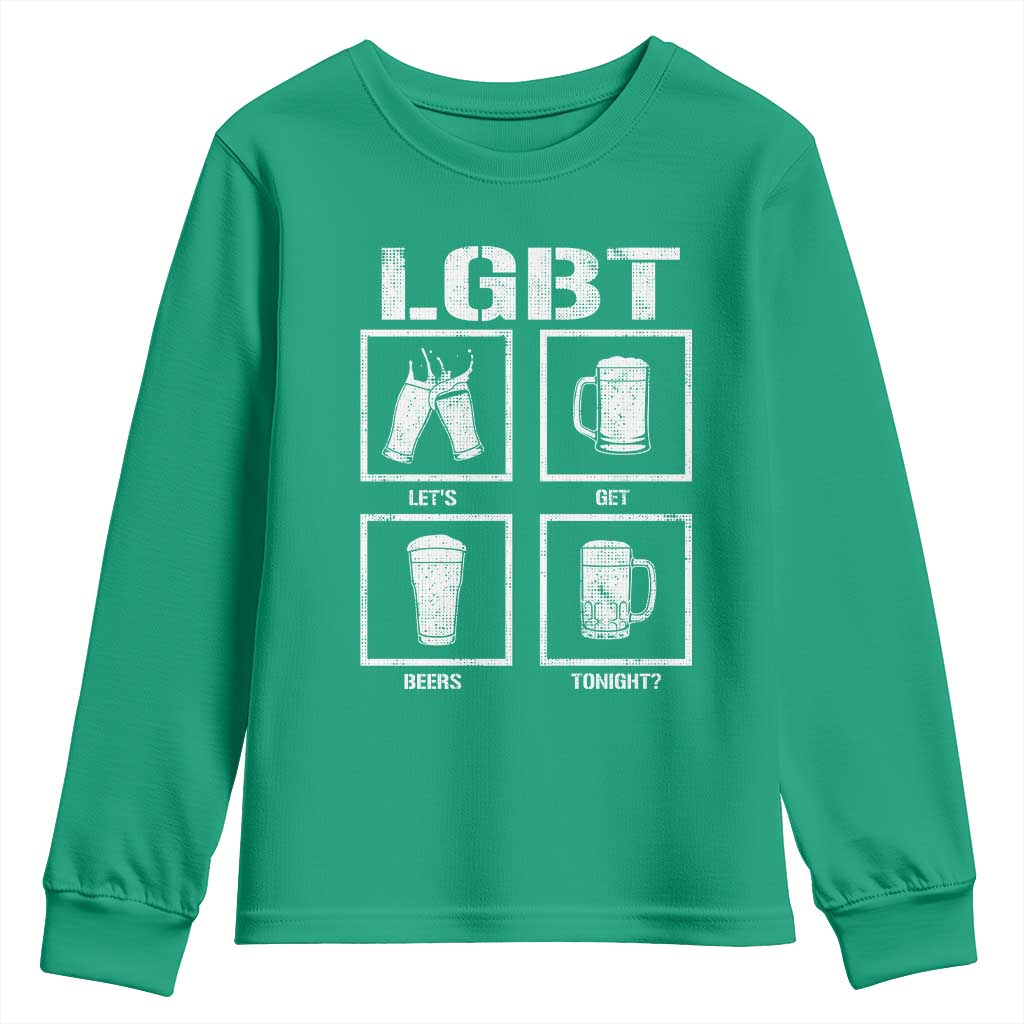 LGBT Let's Get Beers Tonight Youth Sweatshirt Funny Beer Drinking