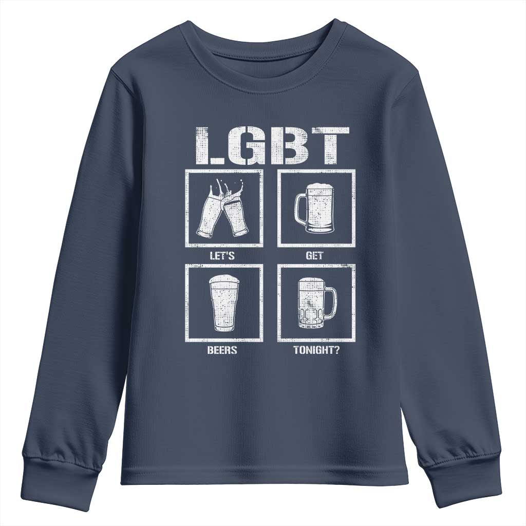 LGBT Let's Get Beers Tonight Youth Sweatshirt Funny Beer Drinking