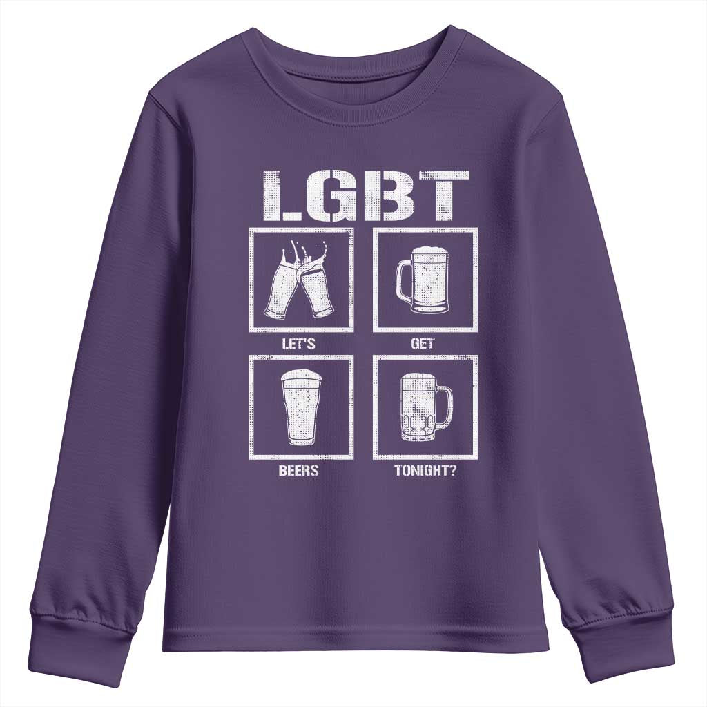 LGBT Let's Get Beers Tonight Youth Sweatshirt Funny Beer Drinking