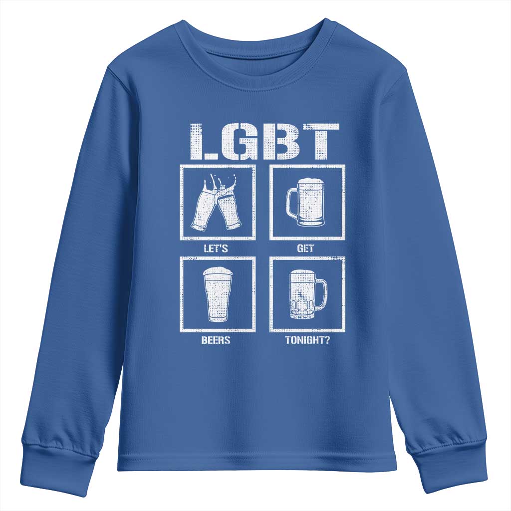 LGBT Let's Get Beers Tonight Youth Sweatshirt Funny Beer Drinking
