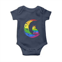 Rainbow Moon Cat Pride Baby Onesie LGBT Feline Graphic