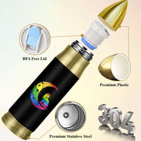 Rainbow Moon Cat Pride Bullet Tumbler LGBT Feline Graphic