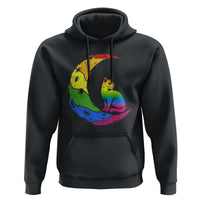 Rainbow Moon Cat Pride Hoodie LGBT Feline Graphic
