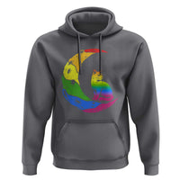 Rainbow Moon Cat Pride Hoodie LGBT Feline Graphic