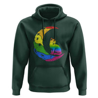 Rainbow Moon Cat Pride Hoodie LGBT Feline Graphic