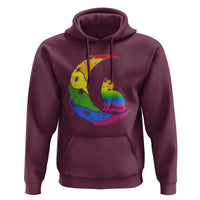 Rainbow Moon Cat Pride Hoodie LGBT Feline Graphic
