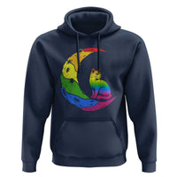 Rainbow Moon Cat Pride Hoodie LGBT Feline Graphic