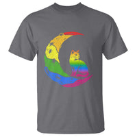 Rainbow Moon Cat Pride T Shirt LGBT Feline Graphic