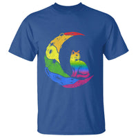 Rainbow Moon Cat Pride T Shirt LGBT Feline Graphic