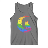 Rainbow Moon Cat Pride Tank Top LGBT Feline Graphic