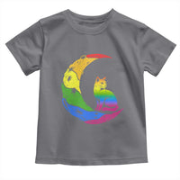 Rainbow Moon Cat Pride Toddler T Shirt LGBT Feline Graphic