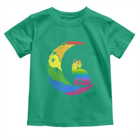 Rainbow Moon Cat Pride Toddler T Shirt LGBT Feline Graphic