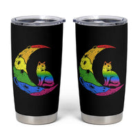 Rainbow Moon Cat Pride Tumbler Cup LGBT Feline Graphic