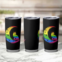 Rainbow Moon Cat Pride Tumbler Cup LGBT Feline Graphic