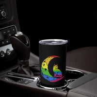 Rainbow Moon Cat Pride Tumbler Cup LGBT Feline Graphic