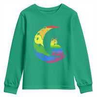 Rainbow Moon Cat Pride Youth Sweatshirt LGBT Feline Graphic