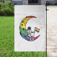 Rainbow Astronaut On The Moon LGBT Garden Flag Spaceman Pride Month