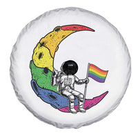 Rainbow Astronaut On The Moon LGBT Spare Tire Cover Spaceman Pride Month