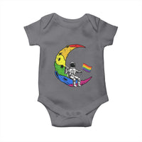 Rainbow Astronaut On The Moon LGBT Baby Onesie Spaceman Pride Month