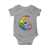 Rainbow Astronaut On The Moon LGBT Baby Onesie Spaceman Pride Month