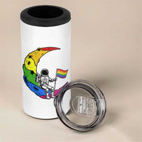 Rainbow Astronaut On The Moon LGBT 4 in 1 Can Cooler Tumbler Spaceman Pride Month