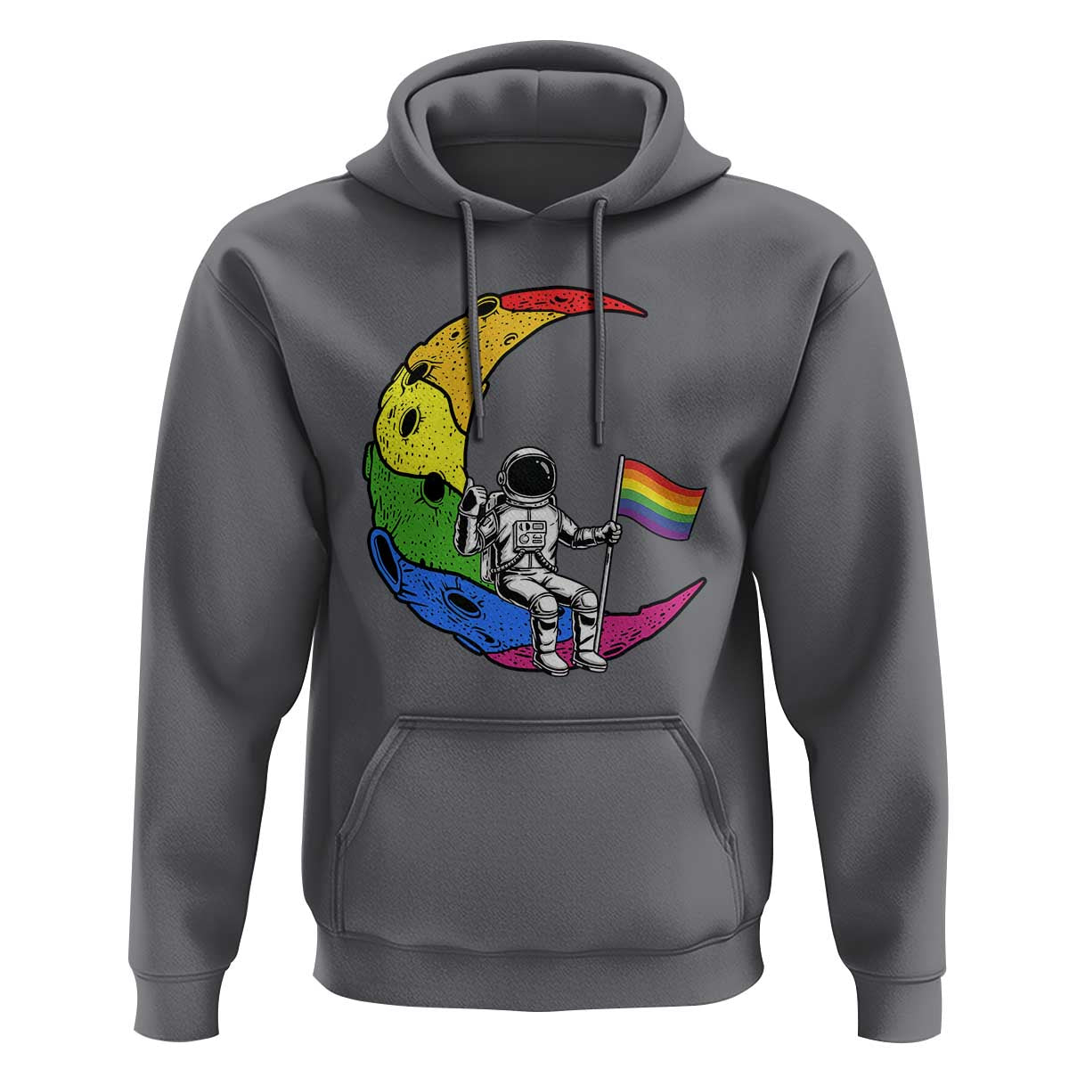 Rainbow Astronaut On The Moon LGBT Hoodie Spaceman Pride Month