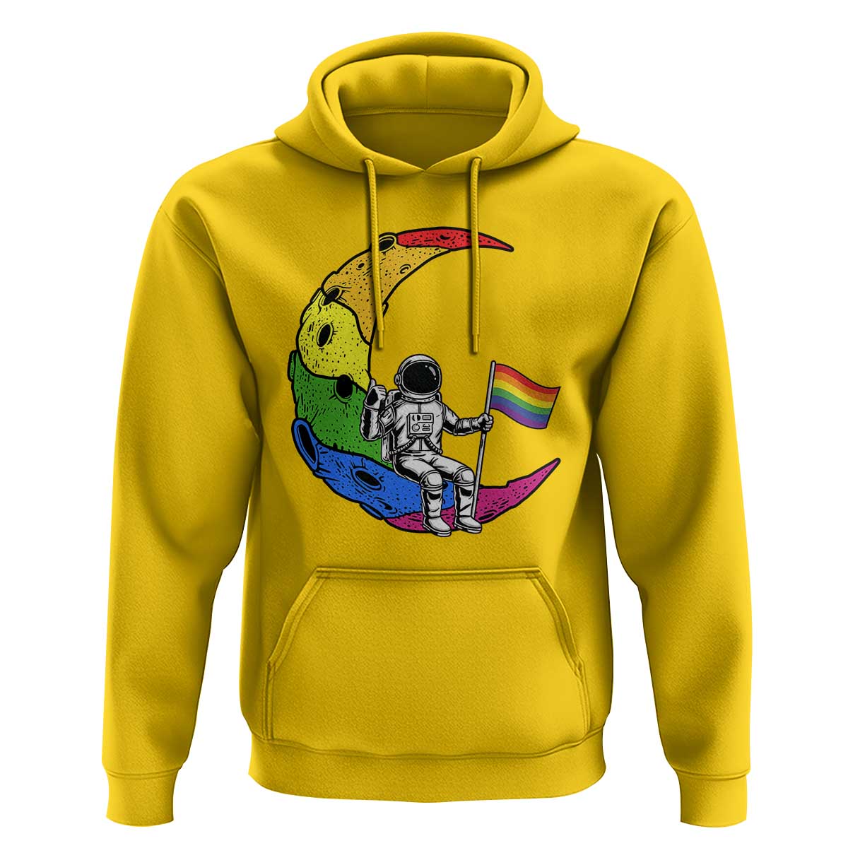 Rainbow Astronaut On The Moon LGBT Hoodie Spaceman Pride Month