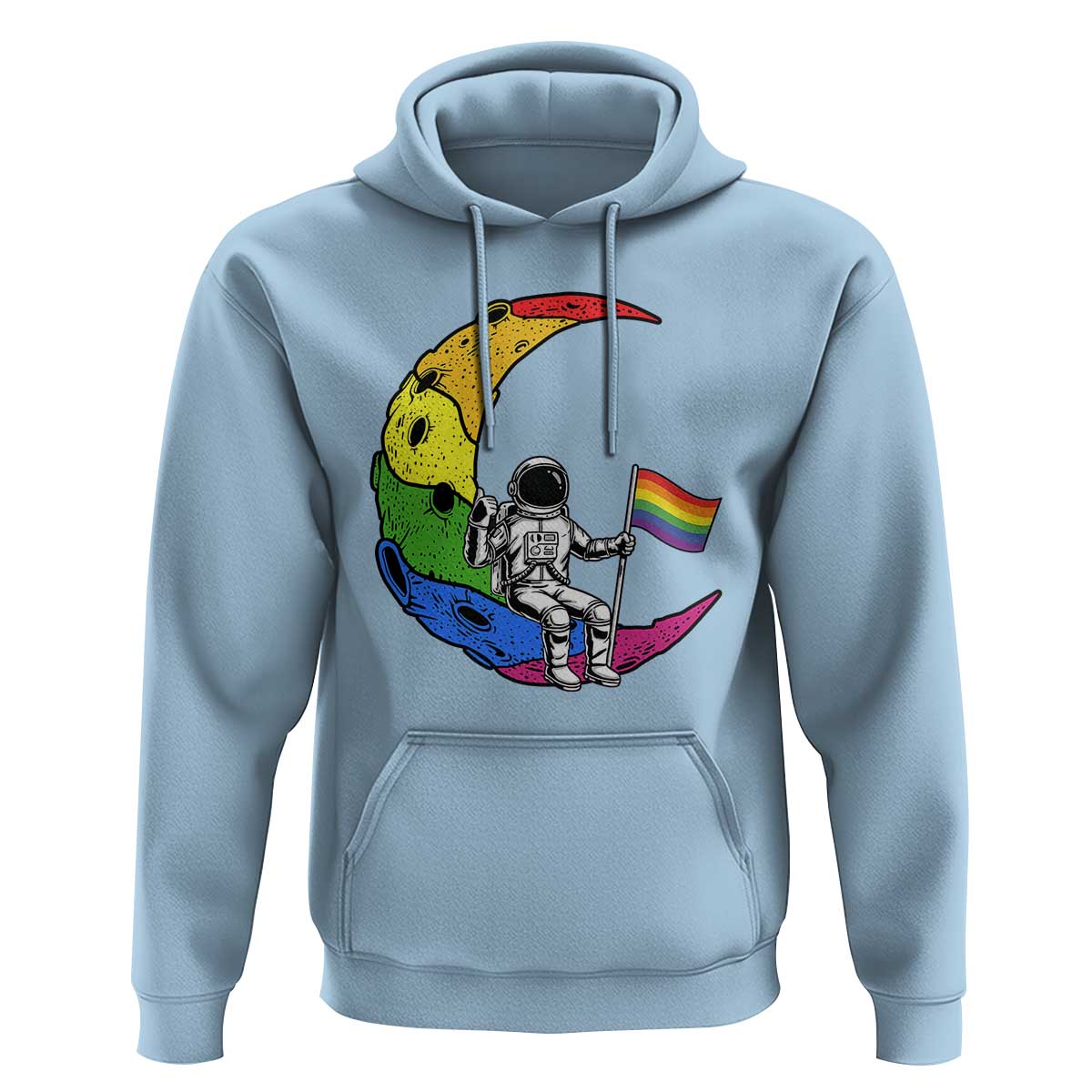 Rainbow Astronaut On The Moon LGBT Hoodie Spaceman Pride Month