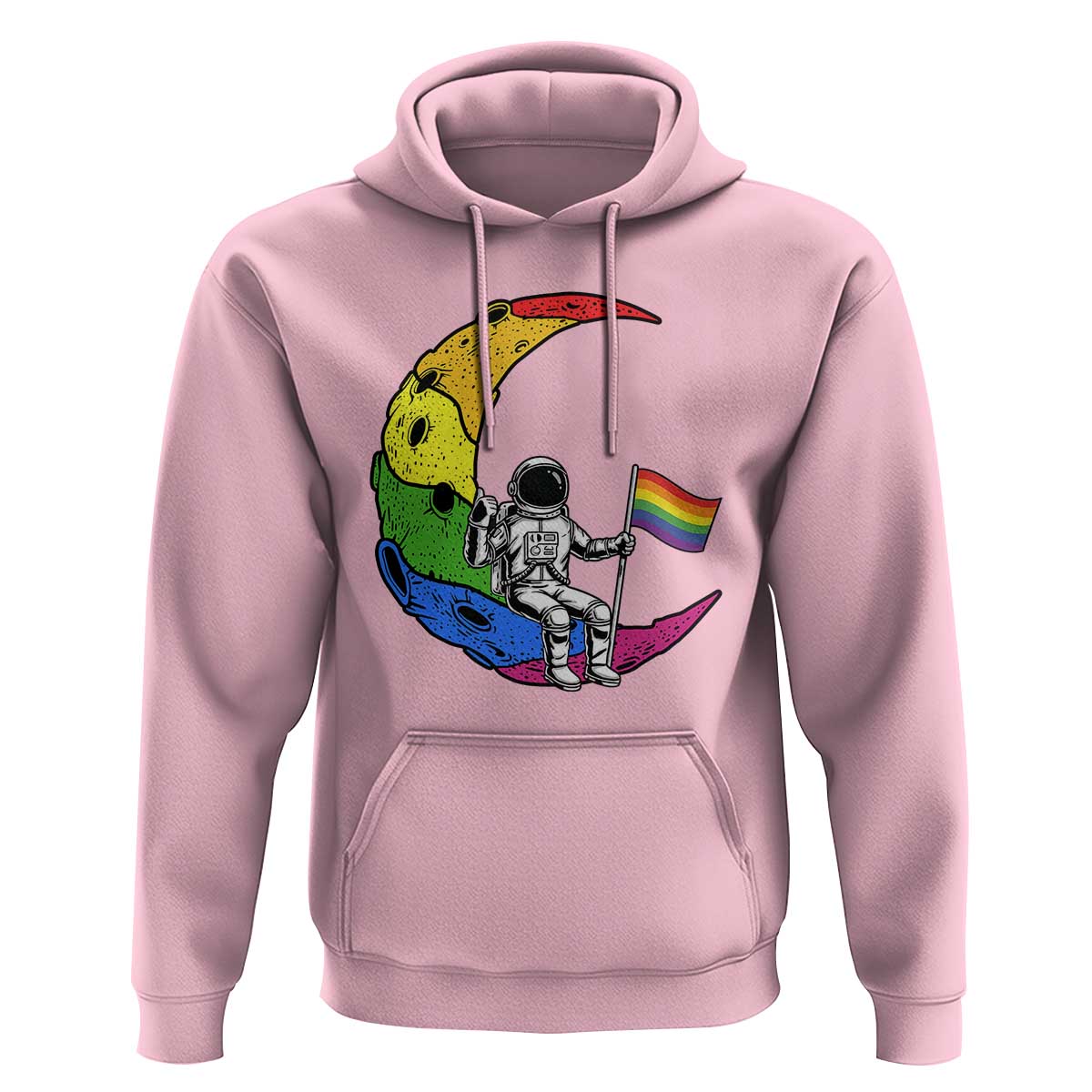 Rainbow Astronaut On The Moon LGBT Hoodie Spaceman Pride Month