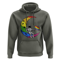 Rainbow Astronaut On The Moon LGBT Hoodie Spaceman Pride Month