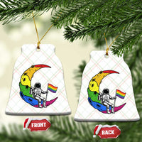 Rainbow Astronaut On The Moon LGBT Ceramic Ornament Spaceman Pride Month