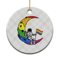 Rainbow Astronaut On The Moon LGBT Ceramic Ornament Spaceman Pride Month