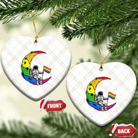 Rainbow Astronaut On The Moon LGBT Ceramic Ornament Spaceman Pride Month