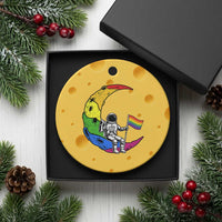Rainbow Astronaut On The Moon LGBT Ceramic Ornament Spaceman Pride Month