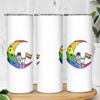 Rainbow Astronaut On The Moon LGBT Skinny Tumbler Spaceman Pride Month