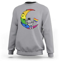 Rainbow Astronaut On The Moon LGBT Sweatshirt Spaceman Pride Month