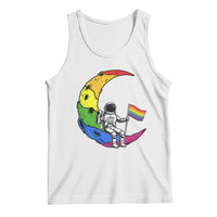 Rainbow Astronaut On The Moon LGBT Tank Top Spaceman Pride Month