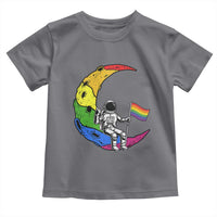 Rainbow Astronaut On The Moon LGBT Toddler T Shirt Spaceman Pride Month