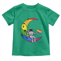 Rainbow Astronaut On The Moon LGBT Toddler T Shirt Spaceman Pride Month
