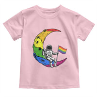 Rainbow Astronaut On The Moon LGBT Toddler T Shirt Spaceman Pride Month