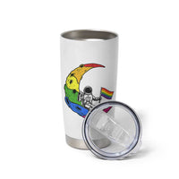 Rainbow Astronaut On The Moon LGBT Tumbler Cup Spaceman Pride Month
