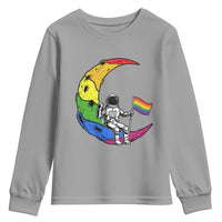 Rainbow Astronaut On The Moon LGBT Youth Sweatshirt Spaceman Pride Month