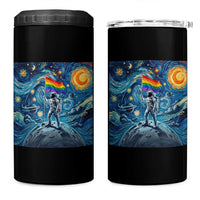 LGBTQ Rainbow Moon Astronaut 4 in 1 Can Cooler Tumbler Starry Night Graphic