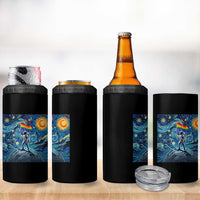 LGBTQ Rainbow Moon Astronaut 4 in 1 Can Cooler Tumbler Starry Night Graphic