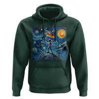 LGBTQ Rainbow Moon Astronaut Hoodie Starry Night Graphic