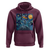 LGBTQ Rainbow Moon Astronaut Hoodie Starry Night Graphic