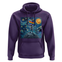 LGBTQ Rainbow Moon Astronaut Hoodie Starry Night Graphic