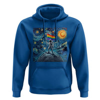 LGBTQ Rainbow Moon Astronaut Hoodie Starry Night Graphic